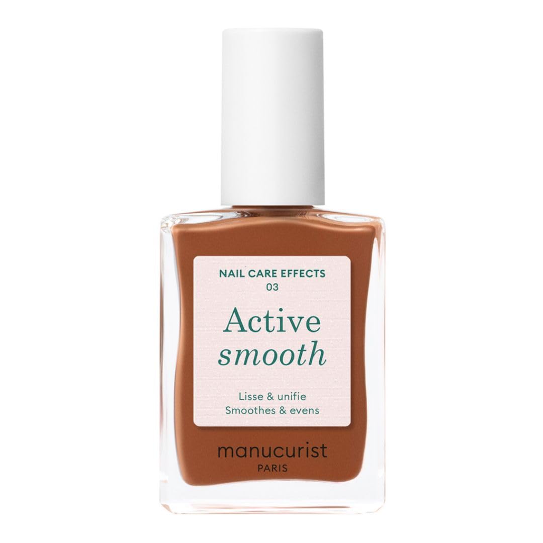 Manucurist Active Smooth 00 Nail Concealer Polish & Care - 2 in 1 Nude Nail Polish : Nail Strengthener and Growth - No Lamp - Ridge Filler for Nails - Natural Rosé Nail Polish