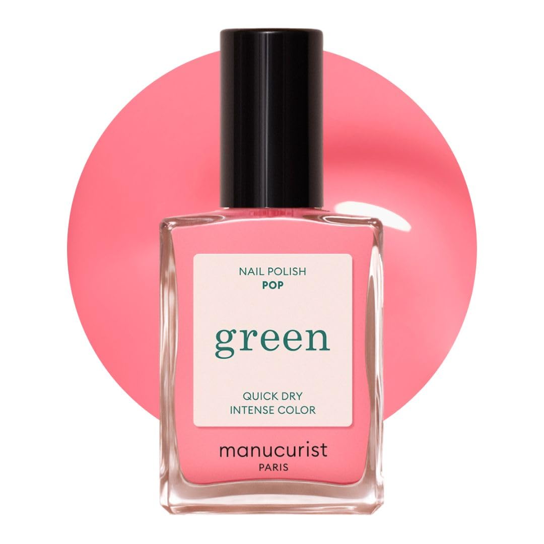 Manucurist - Green Red Cherry Nail Polish - Cherry Red Nail Polish - 9-Free, Vegan and Plant-Based - Manicure - Made in France - 0.5 fl oz