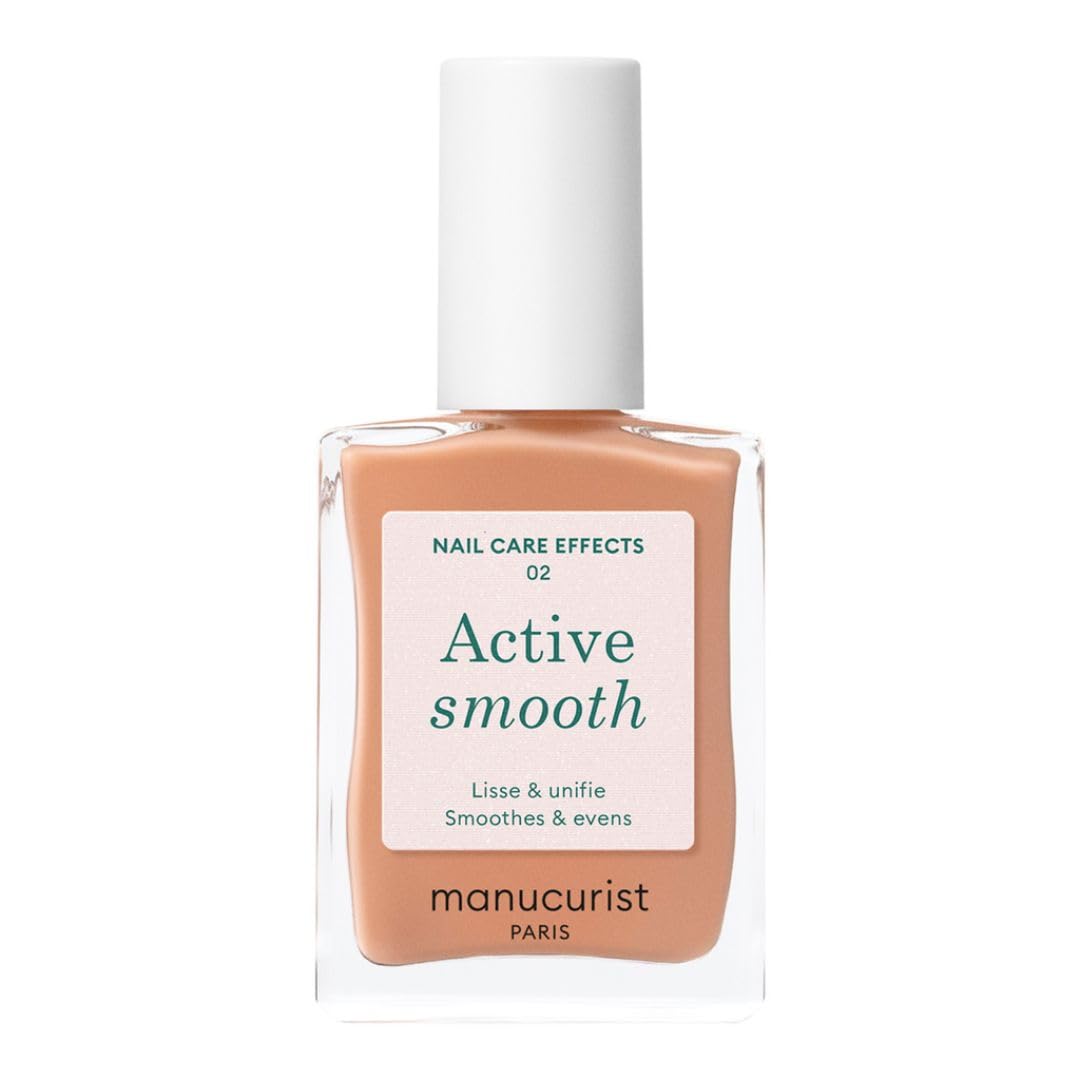 Manucurist Active Smooth 00 Nail Concealer Polish & Care - 2 in 1 Nude Nail Polish : Nail Strengthener and Growth - No Lamp - Ridge Filler for Nails - Natural Rosé Nail Polish