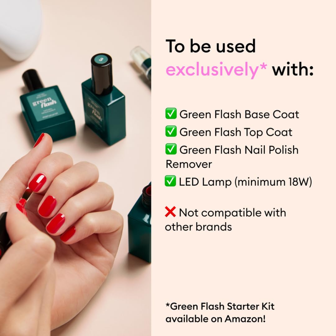 Manucurist Green Flash Base Coat - LED Gel Nail Polish Base Coat - 12-Free - 84% Bio-Sourced Ingredients - Made in France - 0.5 fl oz Bottle