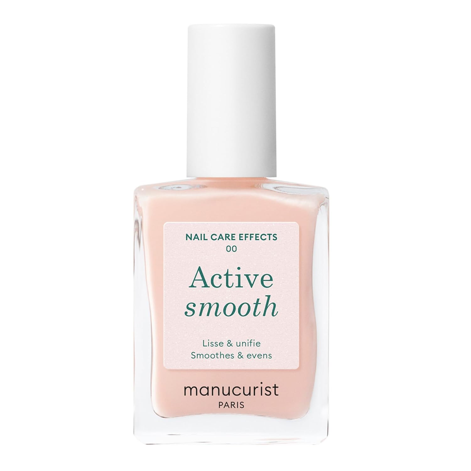 Manucurist Active Smooth 00 Nail Concealer Polish & Care - 2 in 1 Nude Nail Polish : Nail Strengthener and Growth - No Lamp - Ridge Filler for Nails - Natural Rosé Nail Polish