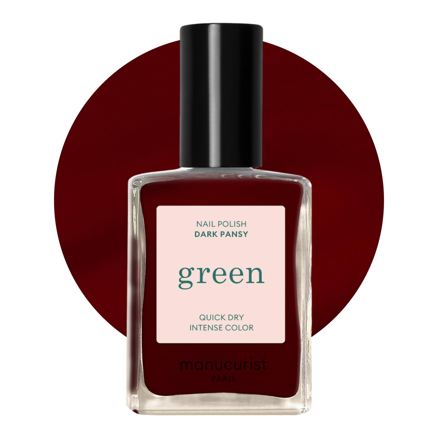 Manucurist - Green Red Cherry Nail Polish - Cherry Red Nail Polish - 9-Free, Vegan and Plant-Based - Manicure - Made in France - 0.5 fl oz