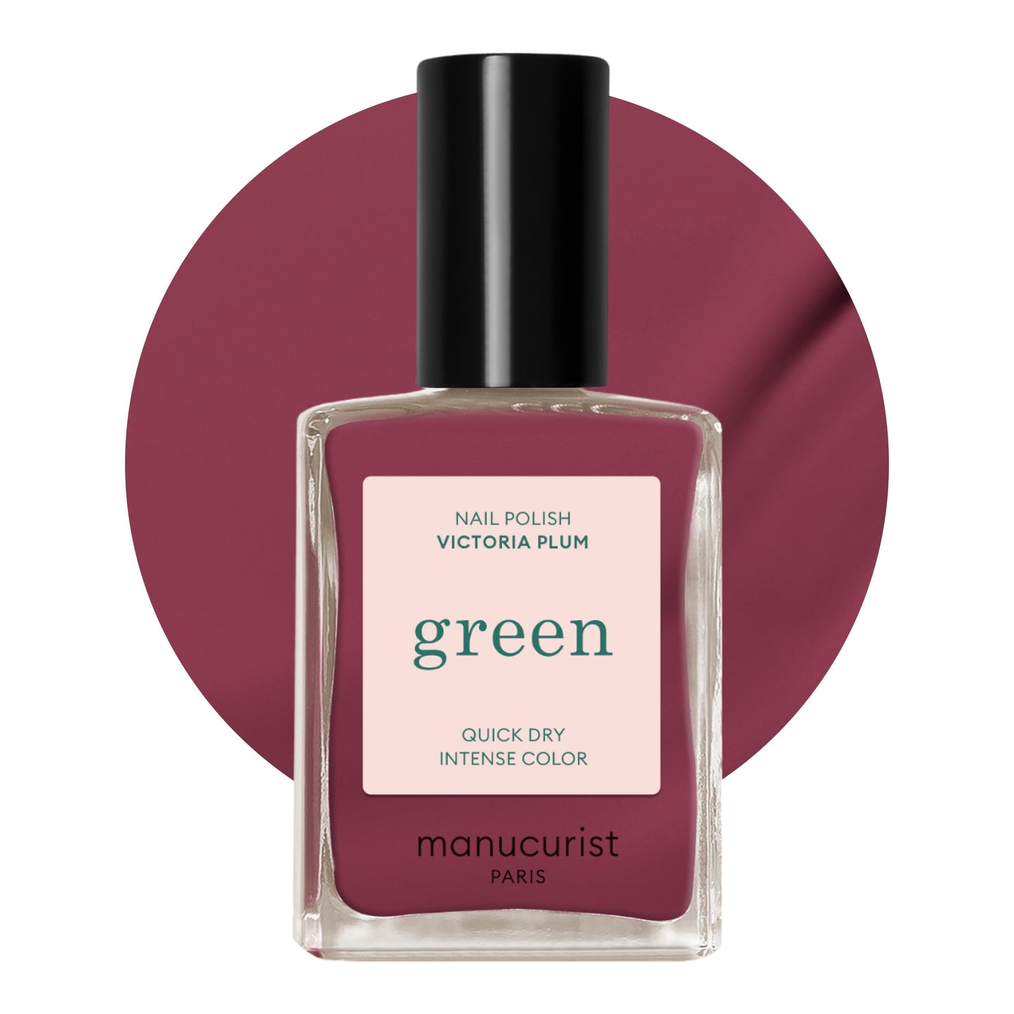 Manucurist - Green Red Cherry Nail Polish - Cherry Red Nail Polish - 9-Free, Vegan and Plant-Based - Manicure - Made in France - 0.5 fl oz