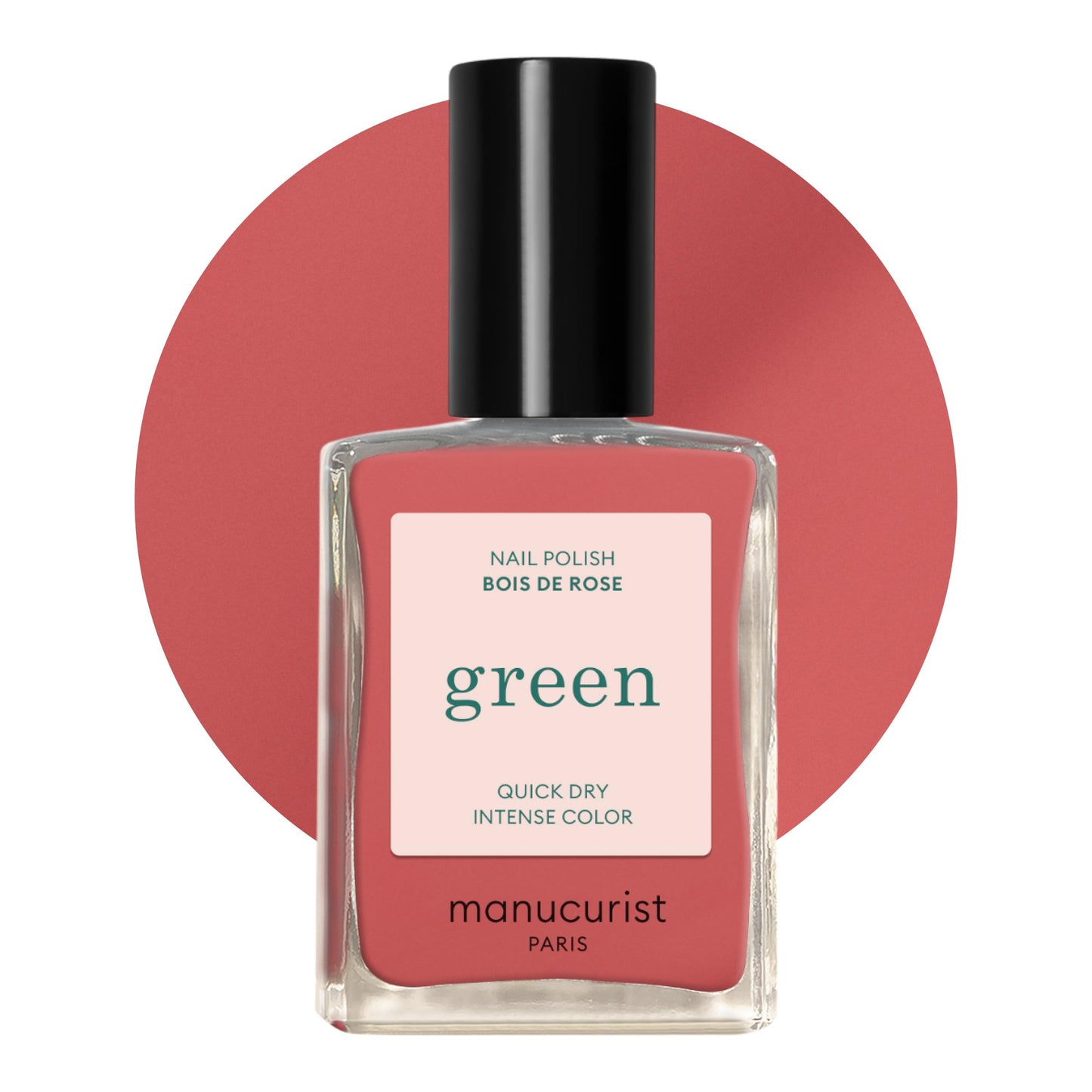 Manucurist - Green Red Cherry Nail Polish - Cherry Red Nail Polish - 9-Free, Vegan and Plant-Based - Manicure - Made in France - 0.5 fl oz